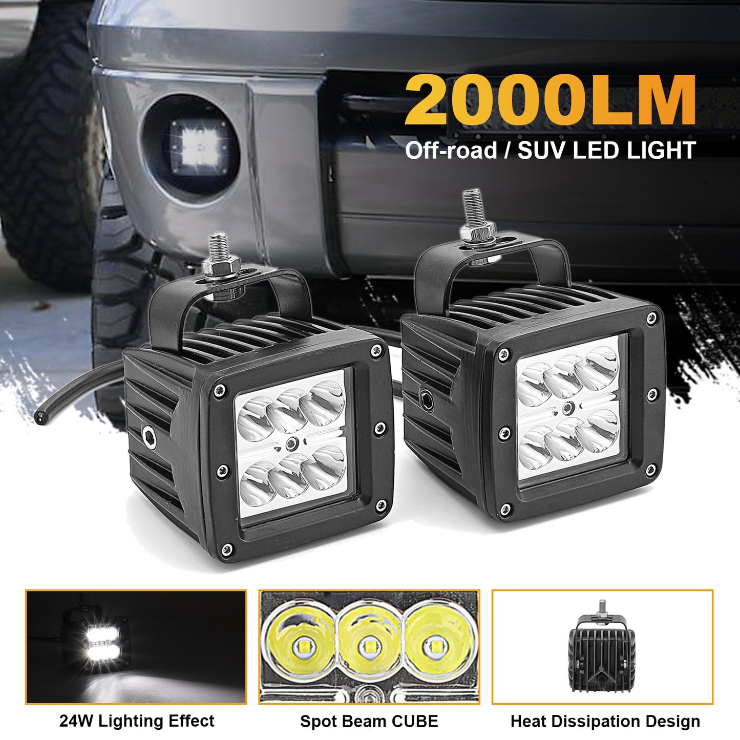 2pcs Light Bar