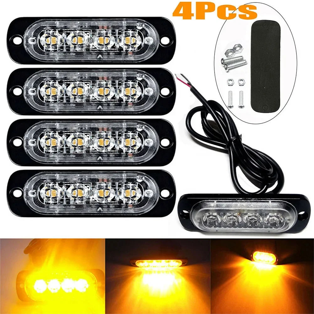 Pack Of 4 Grill Amber Light Pods