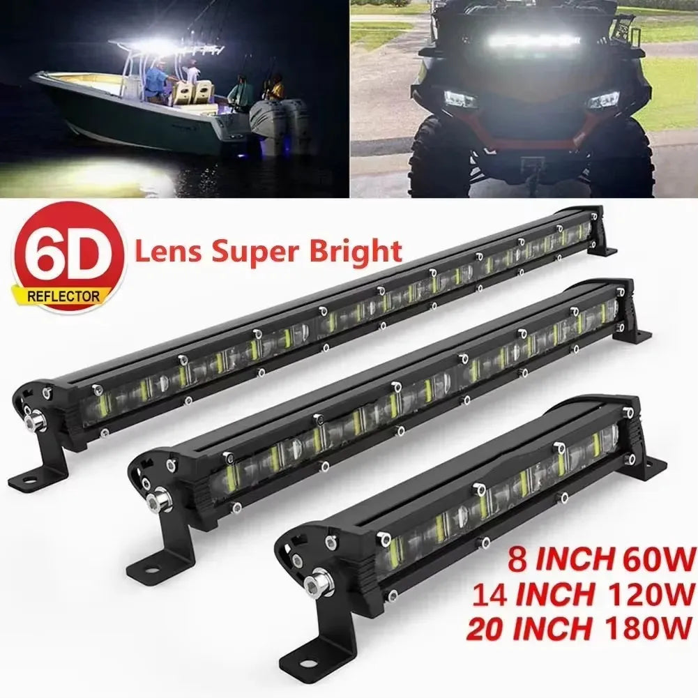 6D Ultra Strip LED Light Bar 8" 14" 20" inch