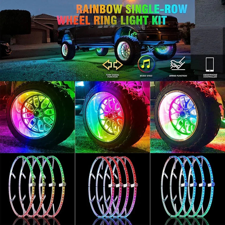 4Pcs RGB LED Wheel Lights